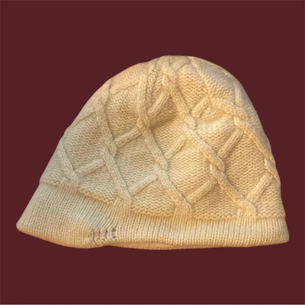 Patagonia Cream Wool Beanie Fleece Lined O/S EUC